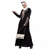 A-line abaya with Resham embroidery work- Black